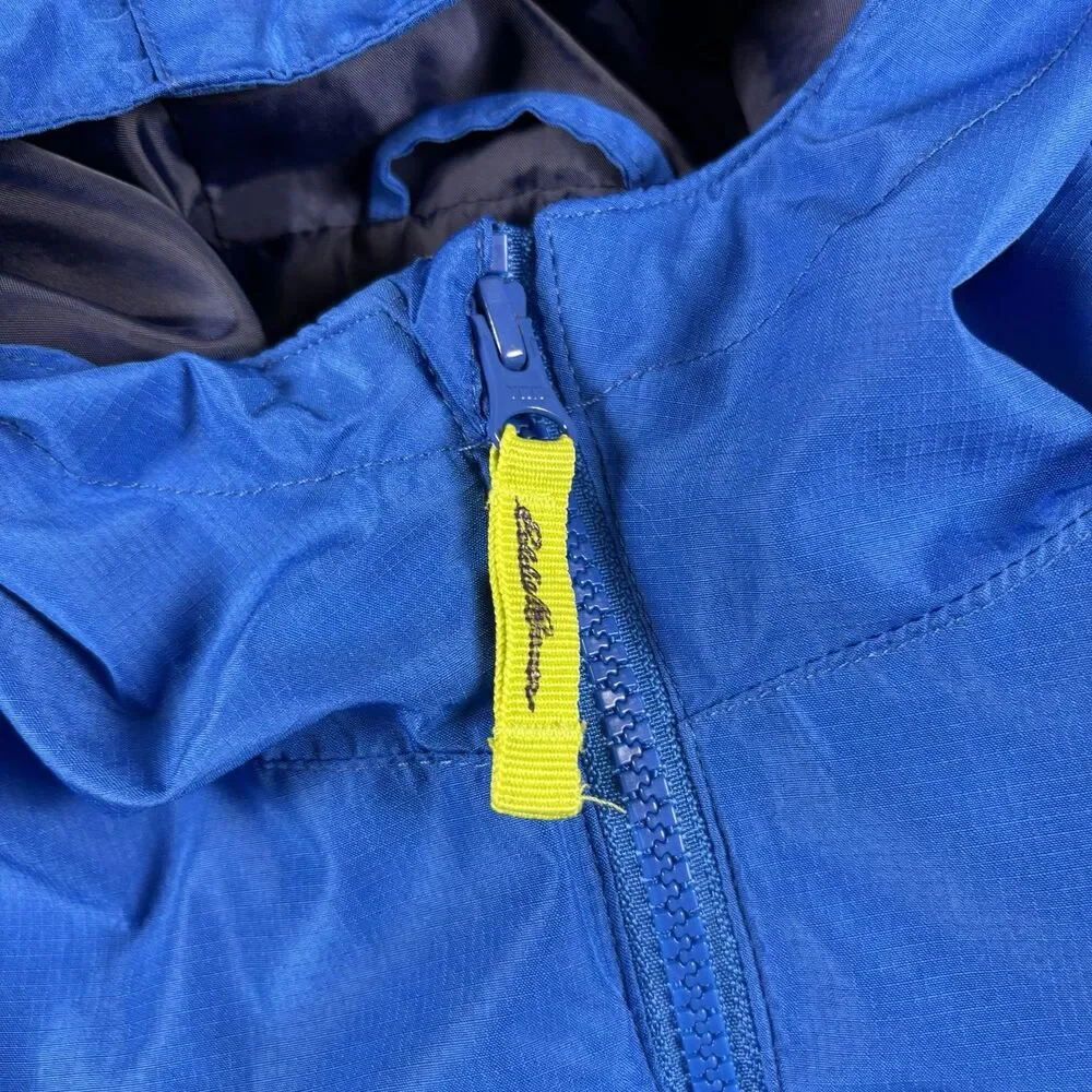 Eddie Bauer Youth Boys Large 14-16 Dual Full Zip Rain Jacket Windbreaker Blue